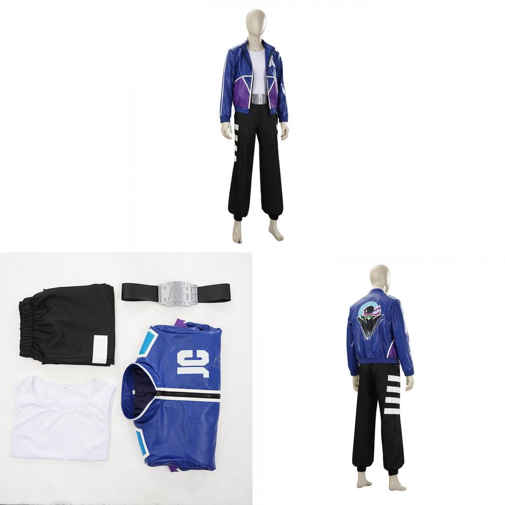 Johnny Cage Cosplay Costume With Glossy Blue Purple Jacket For Anime Role Play