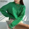 Women's Fashion Casual Fall Winter Solid Color Print Long Sleeve O-Neck Sweaters
