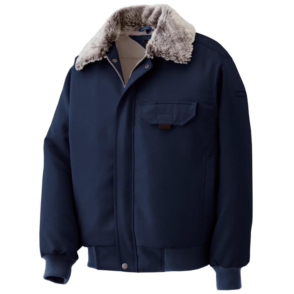 Midori Anzen Long Sleeve Pilot with Navy Size Cold Weather Workwear Jacket, Water-Repellent Boa, Blue, M4057,
