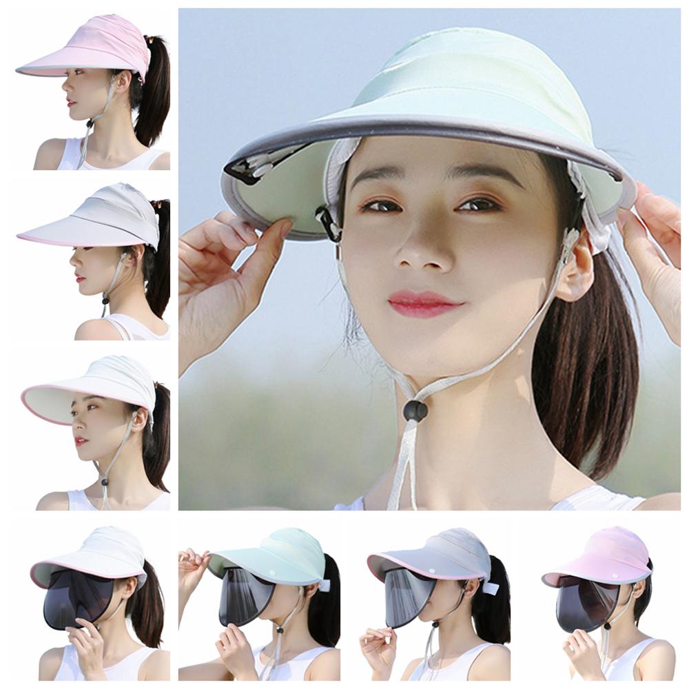 

Face Mask Women Sun Hat Sun Protection Sunscreen Bucket Hat Fashion Cover Face Cap Outdoor style 3