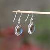 Natürlicher Labradorit Edelstein Ohrring 925 Sterlingsilber Handgefertigter Schmuck Hängeohrring