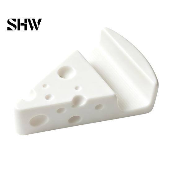 Stable Phone Cradle 3D Printed Cheese Holder, Cute Mini Mount with Hard Material Holder Keychain Ring, Lightweight Portable Desktop Stand for
