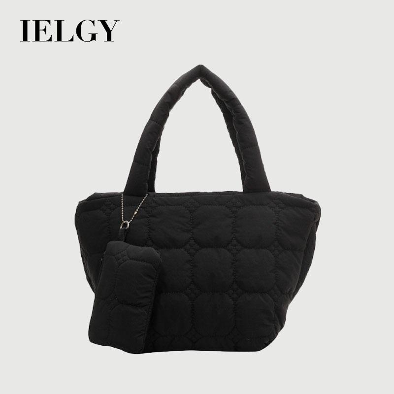 Ielgy Fashion Casual Large-Capacity Korean Version Cotton-padded Bag Simple Shoulder Tote Bag