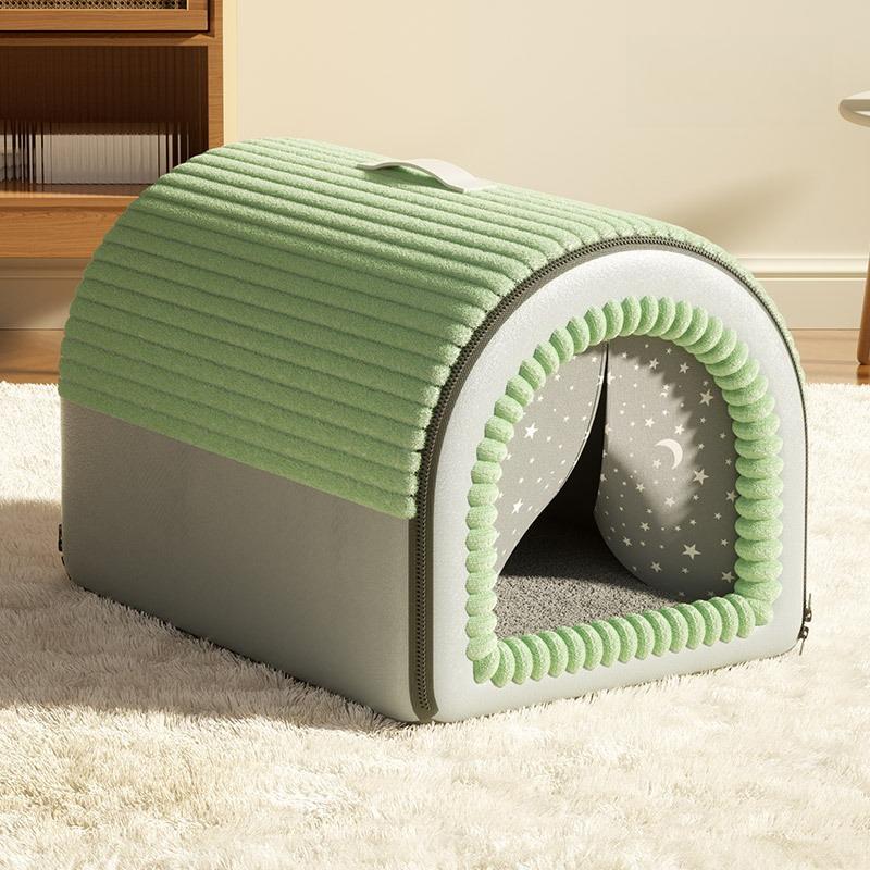 

Small Medium Large Dogs Thickened All-Season Enclosed Pet Bed Portable Dog House Cat Tent with Washable Bedding One Nest Dual-use with Door Curtain m size [40*35*35cm suitable for 2.5kg pets]