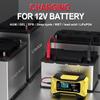 12V 6A Car Battery Charger Pulse Repair LiFePO4 14.6V Smart Fast Charge AGM Deep Cycle GEL Lead-Acid Charger For Auto Motorcycle