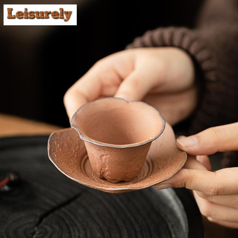 2pc/lot Old Rock Mud Coarse Pottery Coasters Non-slip Coasters For Coffee Cups Saucer Anti-scald Placemats Teacup Base Tableware