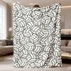 Bohemian Volleyball-Themed Flannel Throw, Soft Warm Bedspread with Volleyball Patterns for Sports Fans Gift