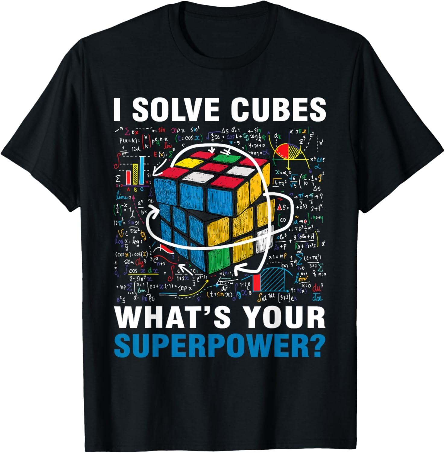 I Solve Cubes Superpower Funny Speed Cubing Boys Girls Kids T-Shirt S разноцветный