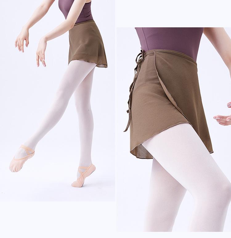 Damen Chiffon Ballettrock: Einteiliger eng anliegender kurzer Tüll-Tanzrock mit Band für das Training