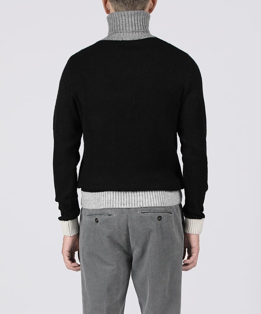 PANICALE Black Contrast Turtleneck Knit