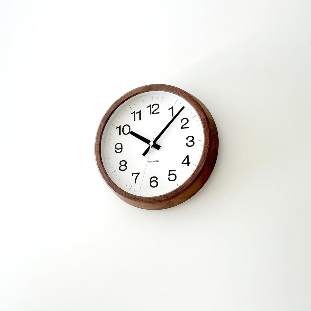 KATOMOKU Muku Clock 16 Walnut Wall Continuous Second 20cm km-108WA Clock, Hand, (Quartz Clock)