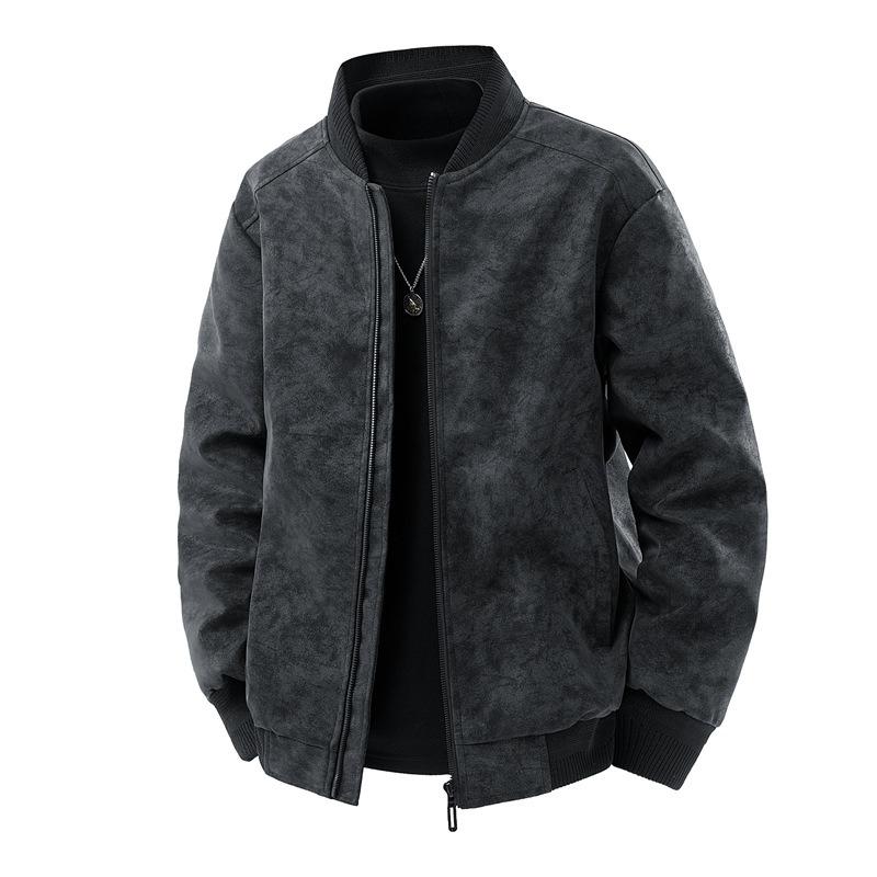 

Пуховик мужской% пух белой утки зимний свободный воротник бейсбол кожаная куртка мужская M