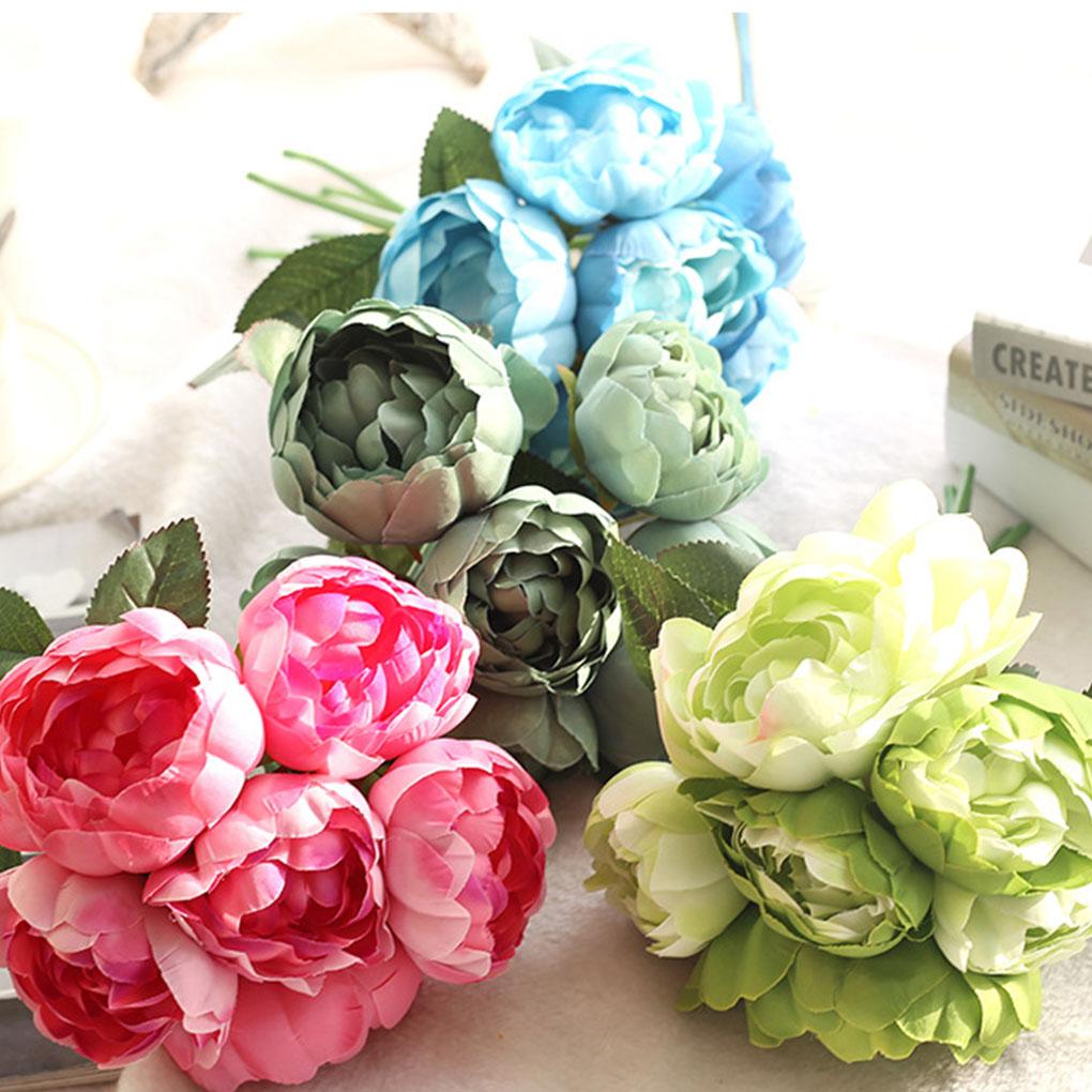 6 Heads Artificial Flower Indoor Floral Decoration Ceremony Flower Bouquet