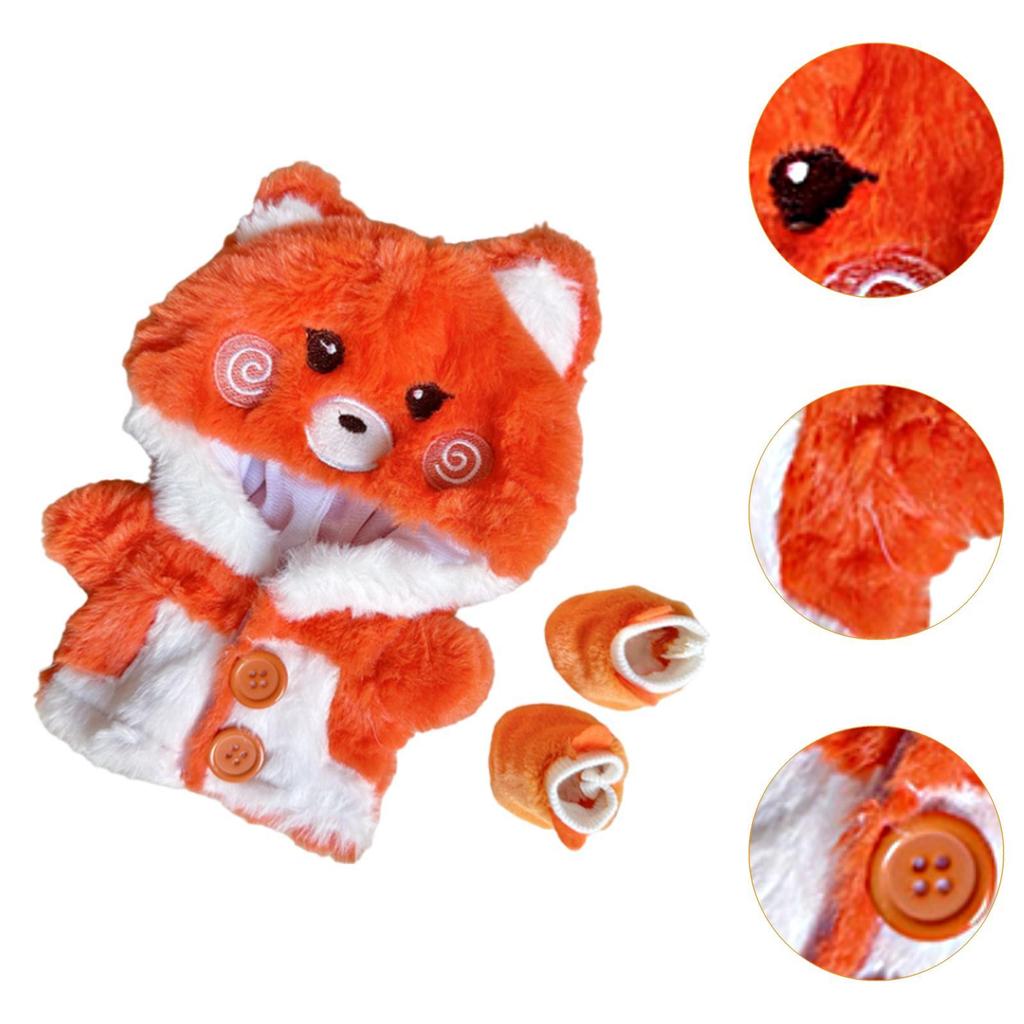 Plush Doll Clothes DIY Doll Toy Adorable Doll Outifits Set Cartoon Animal Hoodie Costumes Hooded for 7.9 Inch Doll Birthday Gift