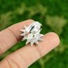 Natural Tiger'S Eye Statement Flower Adjustable Ring 925 Silver For Women