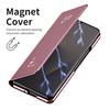Smart Flip Case For Samsung Galaxy Z Fold 7 8 Fold7  Mirror Plating Plastic PU Leather Kickstand View Shockproof Phone Cover