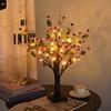 LED Birch Tree Light with Red Berries Mini Glowing Birch Tree for Tabletop Decor Festive Home Party Wedding Centerpiece Decorations