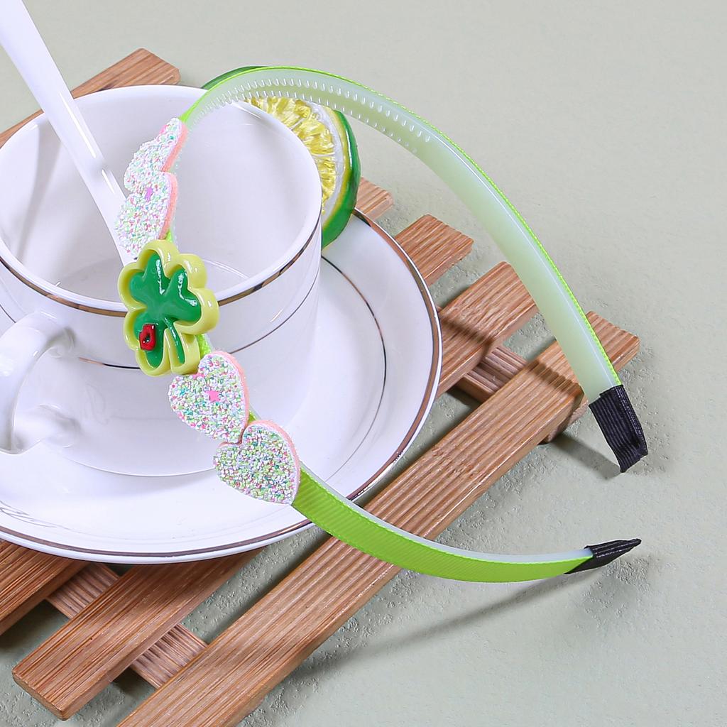 1/4pcs ST'patrick's Day Clover Headbands for Girls Plastic Teeth Hairbands for Kids Party ST'patrick's Day Hair Accessories