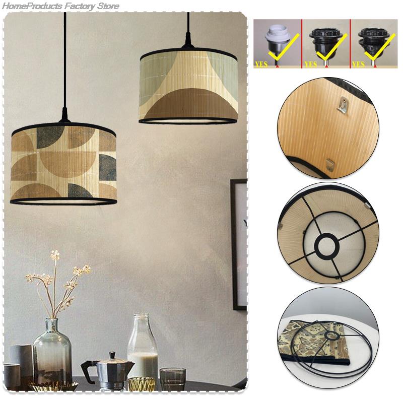 European Style Chandelier Bamboo Lampshade Retro Japanese Style Art Lamp Shade Living Room Light Shade Homestay Decor Lamp Cover