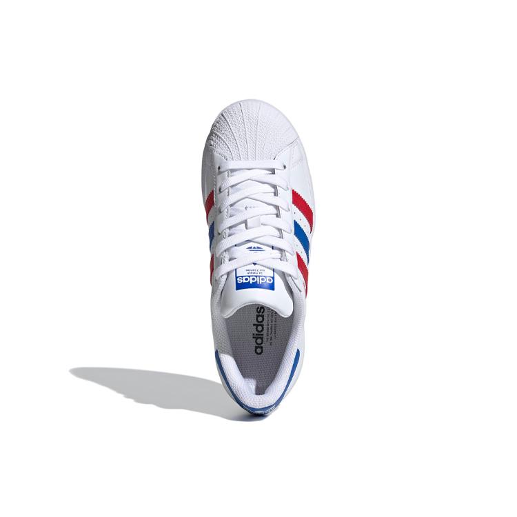Adidas Originals SUPERSTAR J Low top Kids' Skateboarding Shoes White Red Blue Teenagers FW5851
