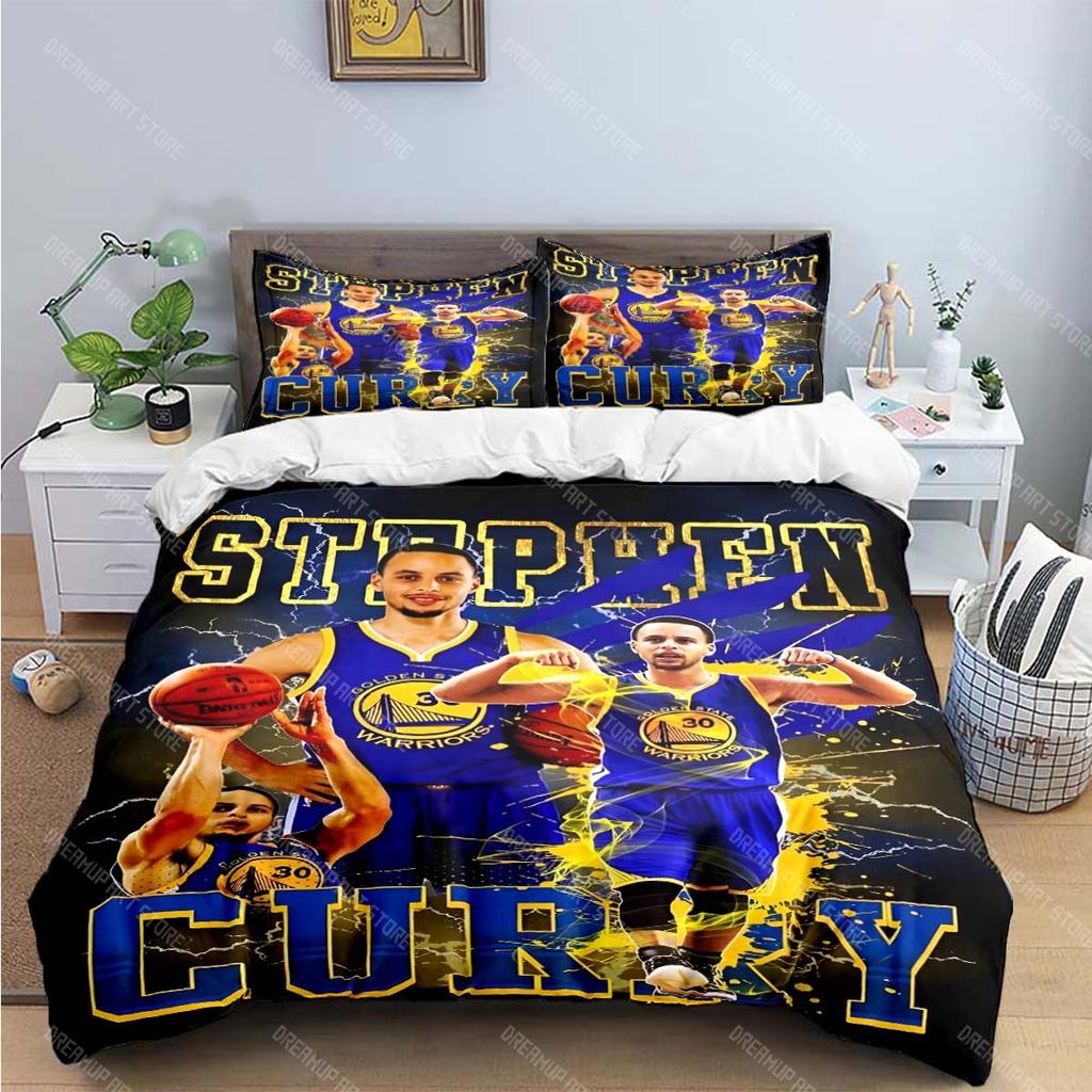 Mode Basketballstar S-Stephen C-Curry Druck Bettwäschesets Bettausstattung Set Bettbezug Bettdecken-Set Bettwäscheset Geschenk