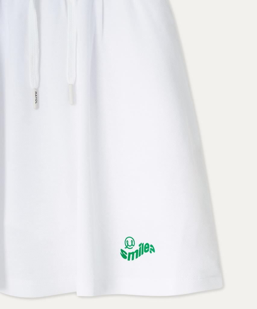 Mayol Smile Logo Pique Skirt_White