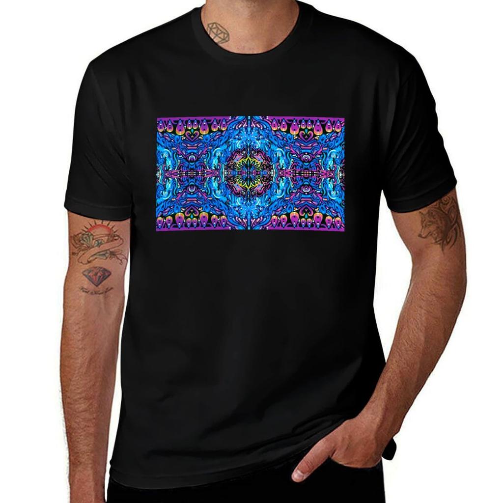 Mandala Reflection T-Shirt Soft Casual Short Sleeve Cotton Tee