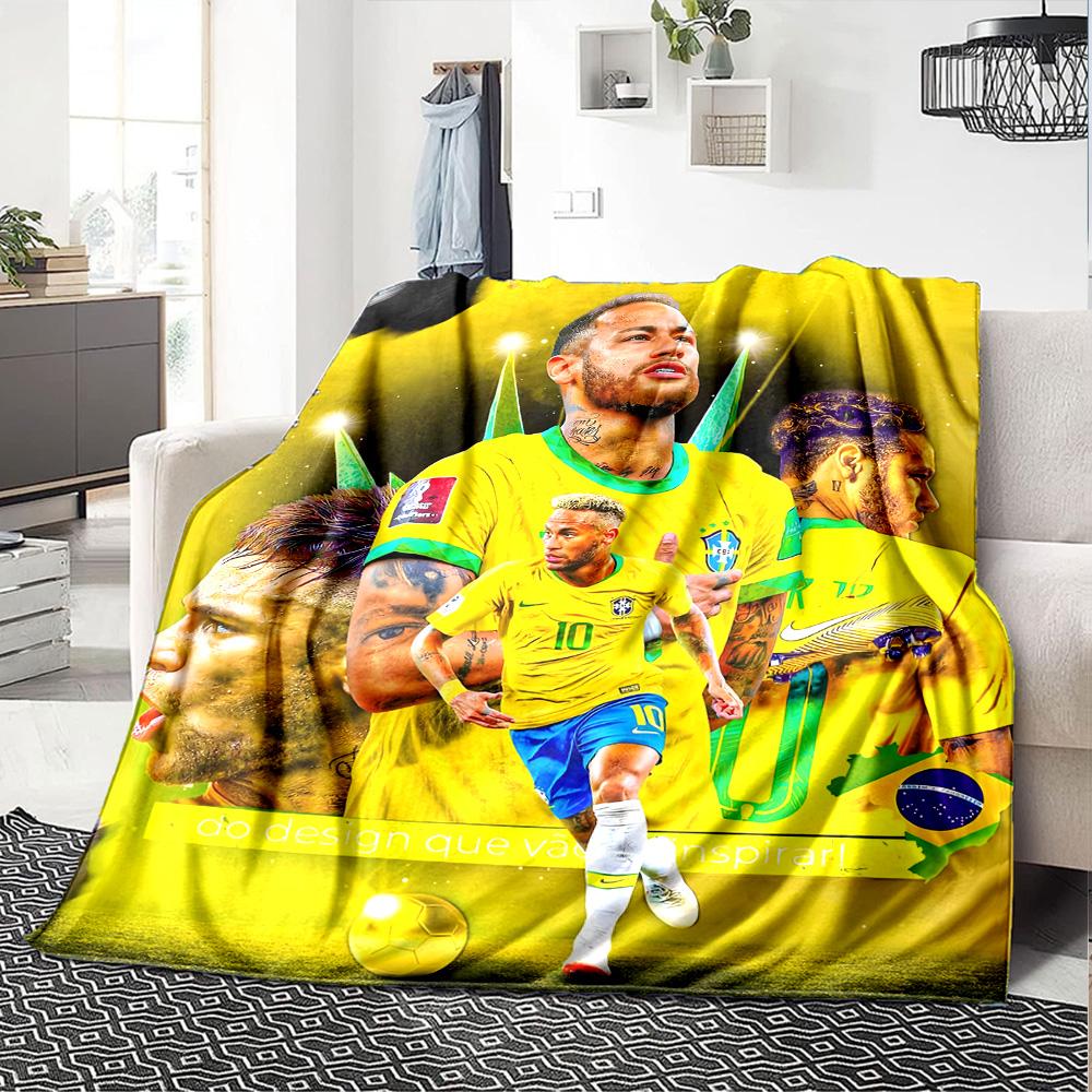 1pc Neymar10 Blanket, Gift, for Men and Women, Soft Blanket, Good for Sofa Bed Couch Travel, Lightweight Flannel Blanket