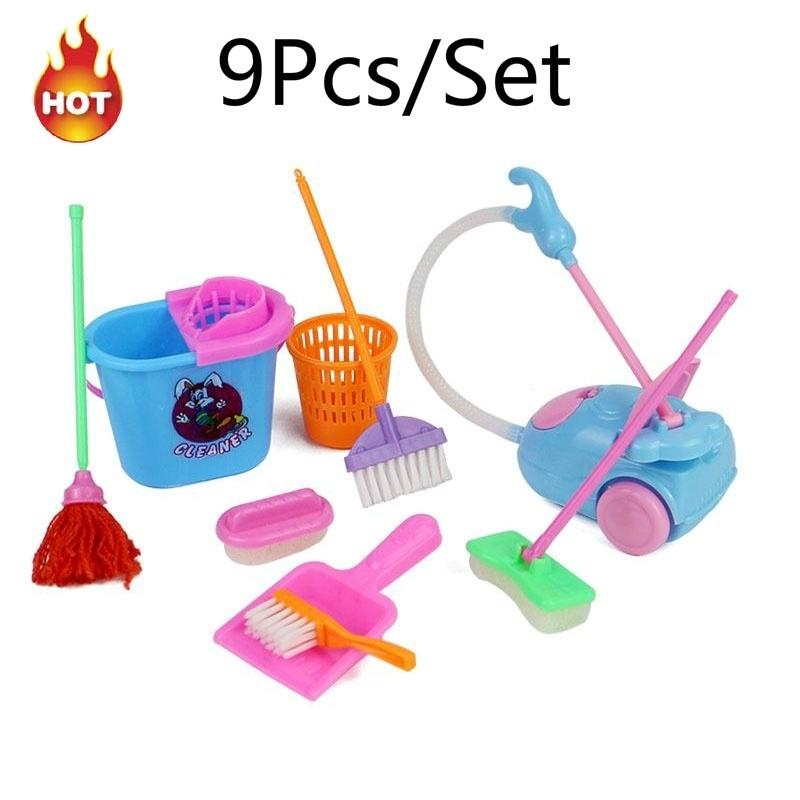 

Набор мебели Мебель 9Pcs дома очистки Cleaner Kit Кукольный дом