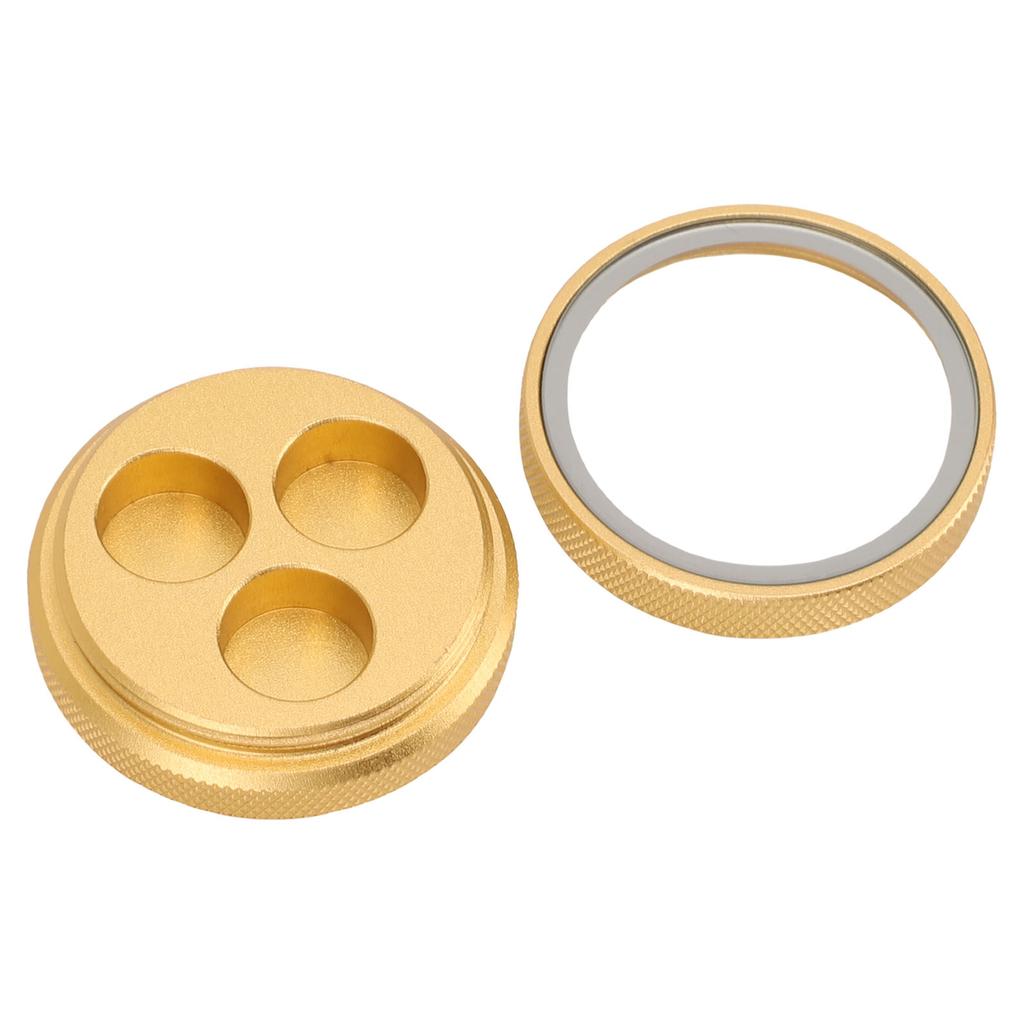 Úložný box na špičky tága Hliníkový knoflík 3otvorový design Přenosný kontejner na špičky kulečníkového tága pro klub Zlatý