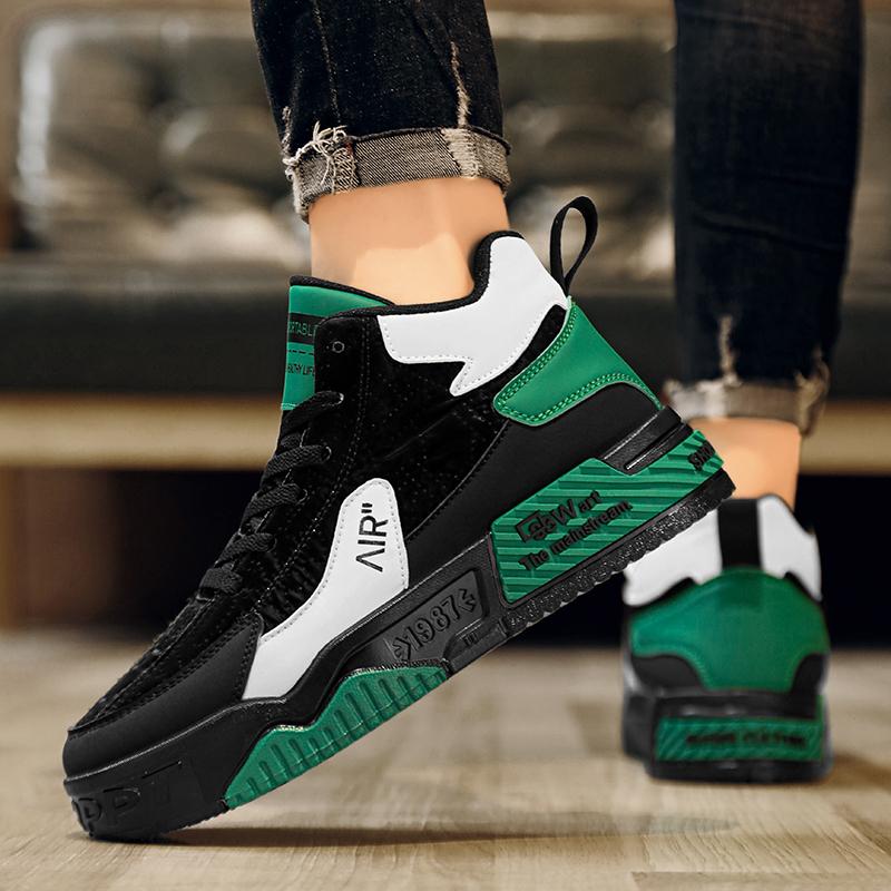 Neue Mode Herren Vier Jahreszeiten Bequeme Dicke Sohle Schuhe Studenten Jungen Trendige Weiche Sohle Atmungsaktive Lässige Lauf-Sneaker