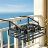 Balcony Drainage Rack WallMounted Hanging with Guard Rails SpaceSaving Railing Organizer for