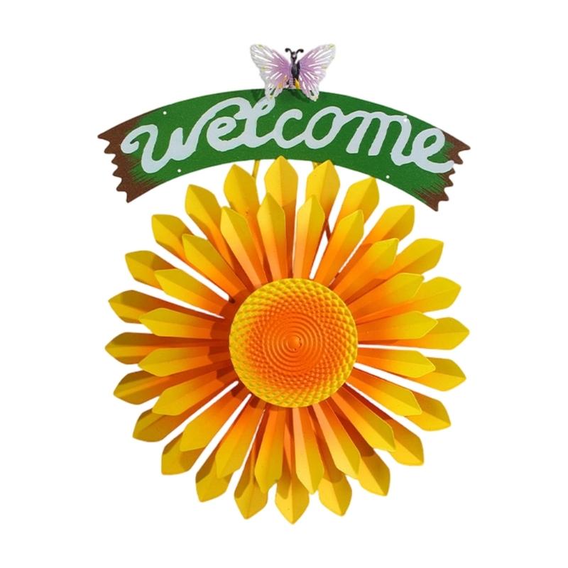 Flower Wind Spinner Windmill Toy Decoration Handheld Pinwheels Decoration Colorful Flower Sculpture For Backyard