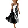 Women’s Summer Sleeveless Bohemian Floral Print Adjustable Strap Casual Beach Holiday Midi Dress with Pockets