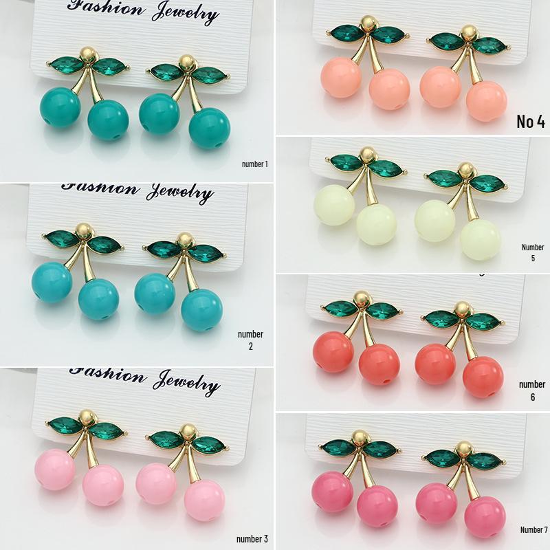 Chic All-Season Cherry Earrings - Elegant, Versatile Fruit-Inspired Style