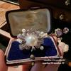 Adjustable Floral Ring With Pink Tourmaline Beads Pearl Accents 18K Gold Plated Chalcedony Flower Earrings