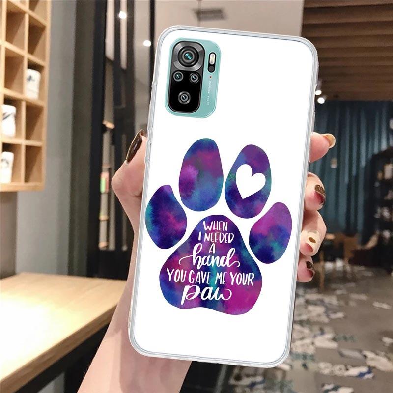Dog Footprint Paw Cute Soft Phone Case For Xiaomi Redmi Note 12 12S 13 14 11 11S 10 Pro 10S 11T 11E Plus 14Pro Pattern Cover Not