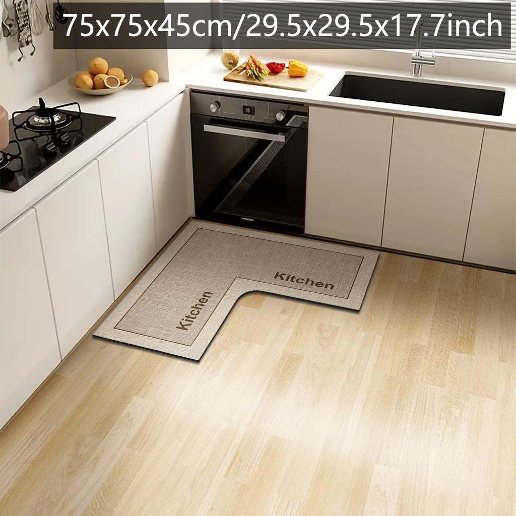 Einfache Küchen-Anti-Rutsch-Bodenmatte L-förmige Eckmatte Badezimmer saugfähige Fußmatte Kieselgur bedruckte Matte Fußmatte