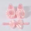 Baby Girl Princess Socks With Headband, Plush Bowknot Children's Socks Solid Color Kids Socks