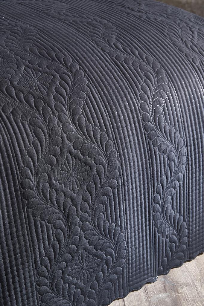 Sada přehozů Sena Double Size, Pokrývka 230x250 s povlakem na polštář černý