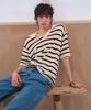 GENERALIDEA Unisex One-Button Collar Striped Half Knit [3Col] / Gf2Ukp021