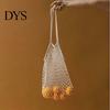 Cotton Mesh Handbag Bag Reusable Grocery Tote with Long Handles Washable Eco-Friendly Shopping Lightweight Foldable Net for Fruits And Vegetables