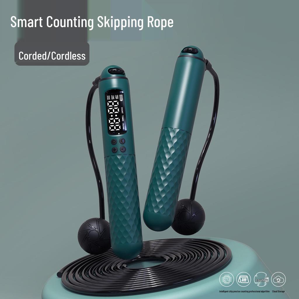 Weighted Cordless Smart Counting Jump Rope for Junior High Fitness and Exam Prep