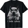Vintage Ich habe Tollwut Fledermaus Lustige Meme Zitate T-Shirt
