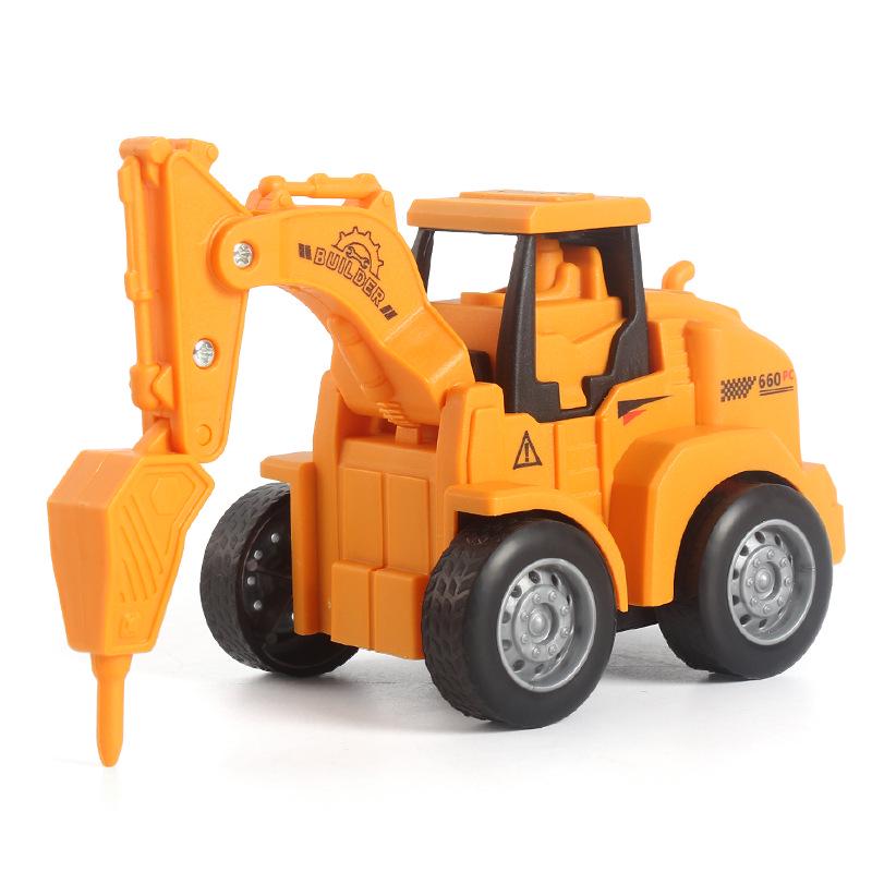 Douyin Hot Seller: Press-and-Slide Pull-back Engineering Vehicle Toy for Night Market & Primary School Student Gifts