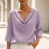 Women's Casual V-Neck Loose Pullover Top