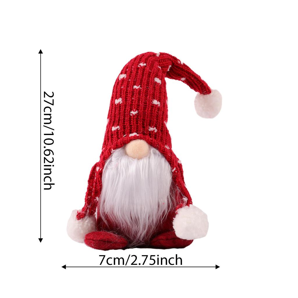 New Rudolf White Bearded Faceless Doll Christmas Doll Forest Man Knitted Hat Sitting Doll Christmas gift for kids friend 2025