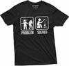 Mens Funny Problem Solved Fishing T-Shirt Fisherman Gifts Tee Relationship Tshirt