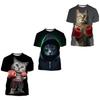 Muay Thai Kick Boxing Cat T-shirt Unisex Women Men 3D Print Kids Tops Tee Shirts