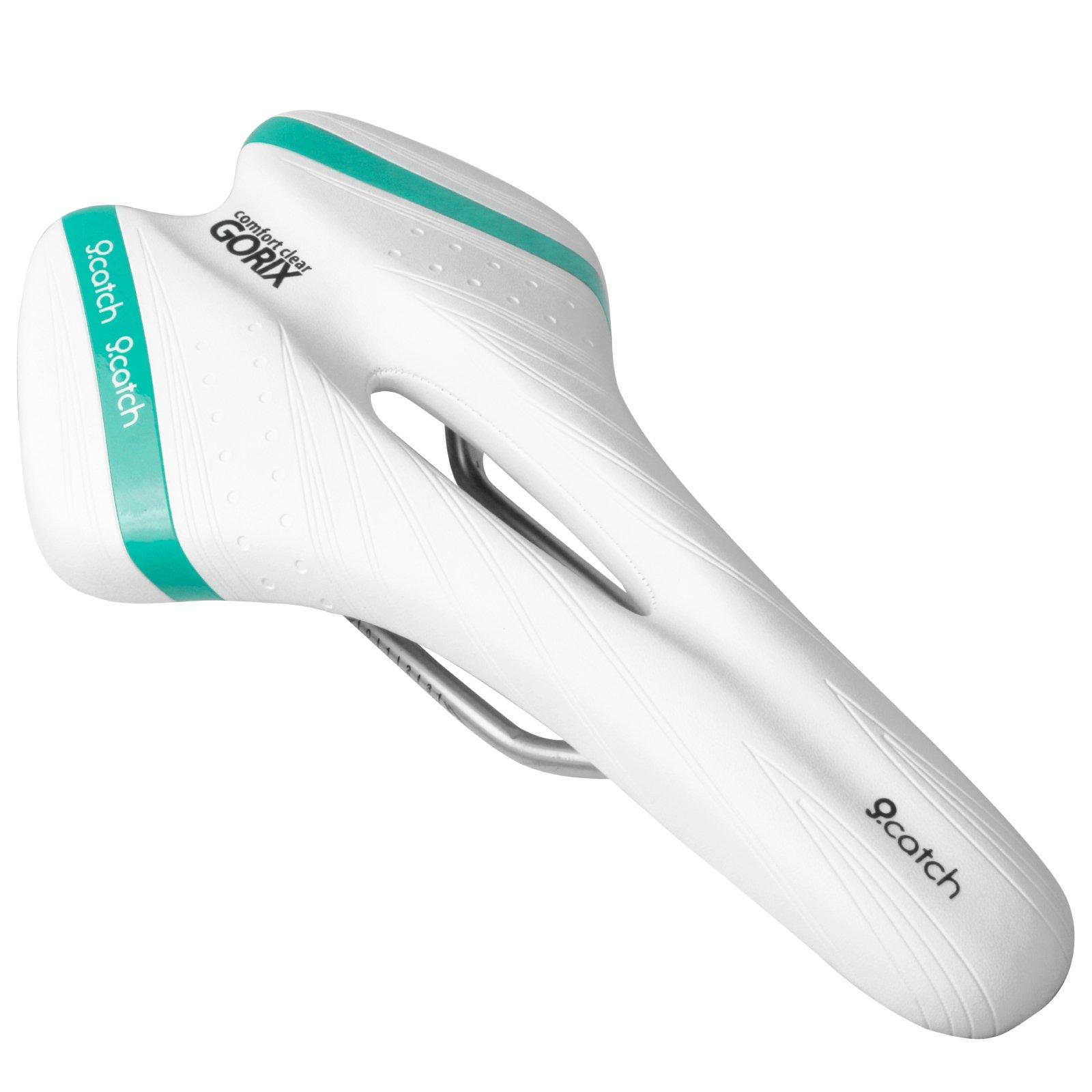 

GORIX Bicycle Saddle with Low Comfortable Cushioning Soft Open Compatible with Road Mountain White x Celeste Rebound, [Thick Cushion, Type] - Bikes,